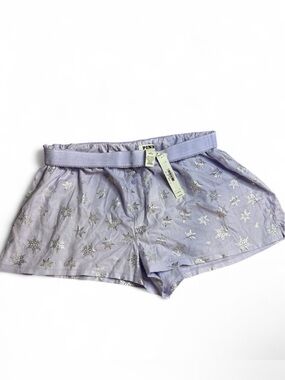 PINK Victoria's Secret Lavender Metallic Snowflake Cotton Lounge Shorts